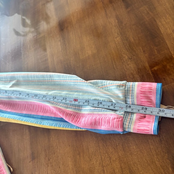 Vintage 1970s Rainbow Cover Up Lounge Shirt Dress Large - Picture 7 of 7